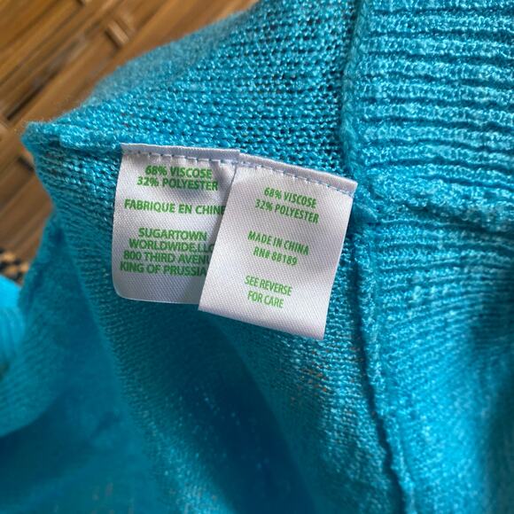Lilly Pulitzer Open Front Cardigan Sweater Blue Size Small Viscose Blend - Picture 6 of 7